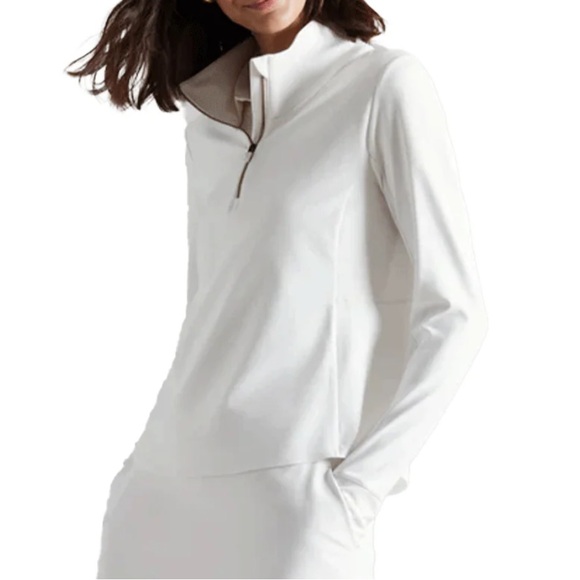 RHONE Tops - RHONE Women's Course to Court White 1/4 Zip Active Pullover Size L